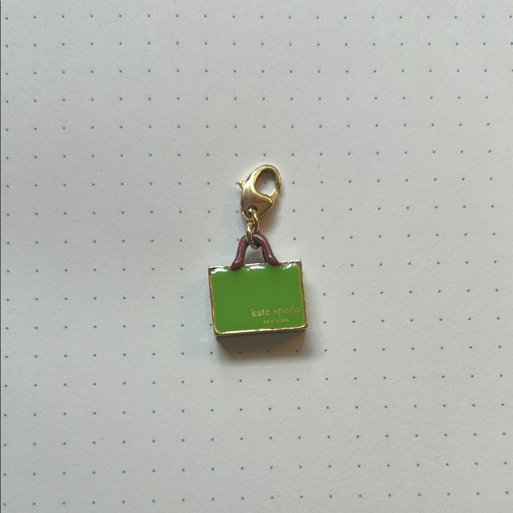 Kate Spade Green and Gold Bag Charm